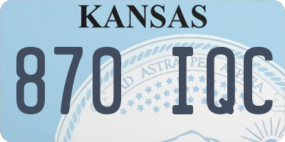 KS license plate 870IQC