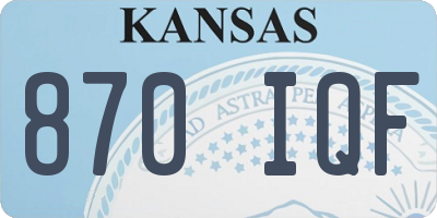 KS license plate 870IQF