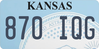 KS license plate 870IQG
