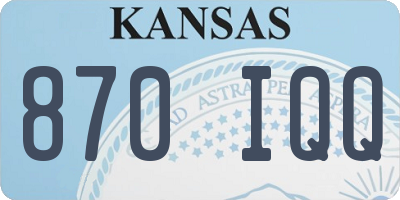 KS license plate 870IQQ