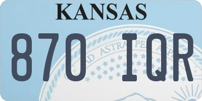 KS license plate 870IQR