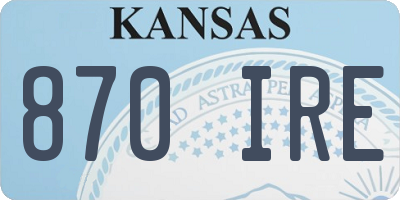 KS license plate 870IRE