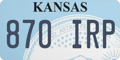 KS license plate 870IRP