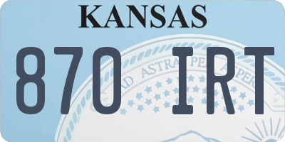 KS license plate 870IRT