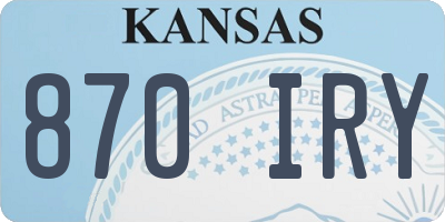KS license plate 870IRY