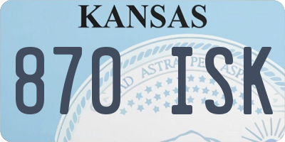 KS license plate 870ISK