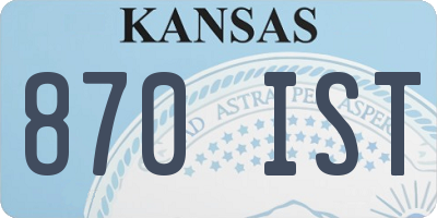 KS license plate 870IST