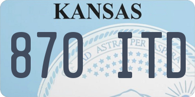 KS license plate 870ITD