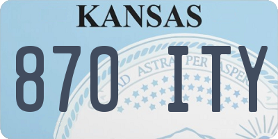 KS license plate 870ITY