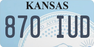 KS license plate 870IUD