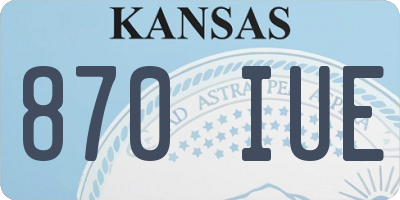 KS license plate 870IUE
