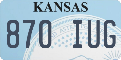KS license plate 870IUG