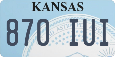 KS license plate 870IUI