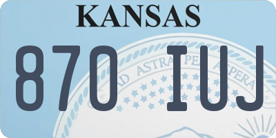 KS license plate 870IUJ