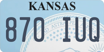 KS license plate 870IUQ