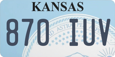KS license plate 870IUV