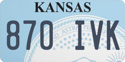 KS license plate 870IVK