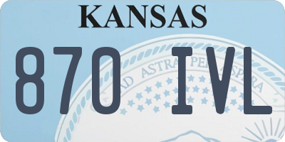 KS license plate 870IVL