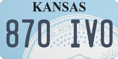 KS license plate 870IVO