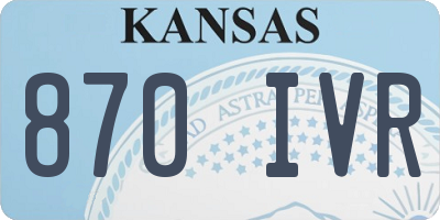 KS license plate 870IVR
