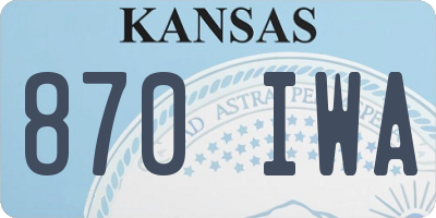 KS license plate 870IWA