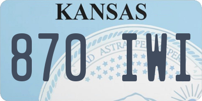 KS license plate 870IWI