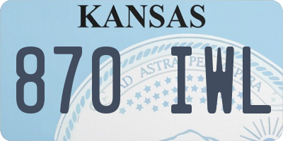 KS license plate 870IWL