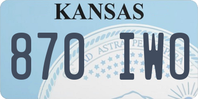 KS license plate 870IWO