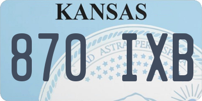 KS license plate 870IXB
