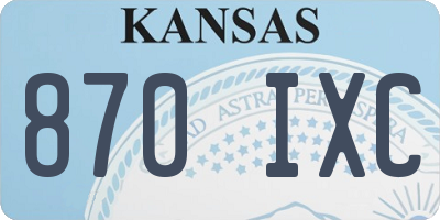 KS license plate 870IXC