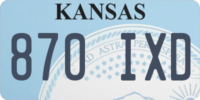 KS license plate 870IXD