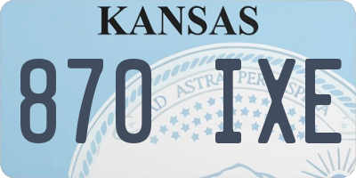 KS license plate 870IXE
