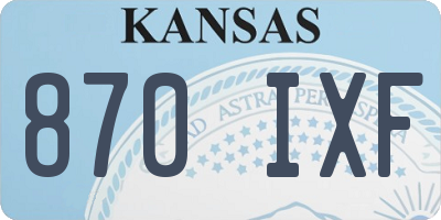 KS license plate 870IXF