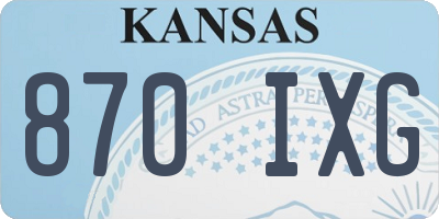 KS license plate 870IXG