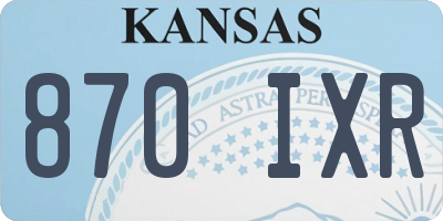 KS license plate 870IXR