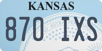 KS license plate 870IXS