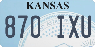 KS license plate 870IXU