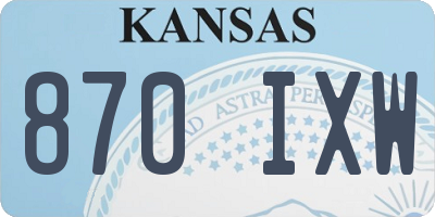 KS license plate 870IXW