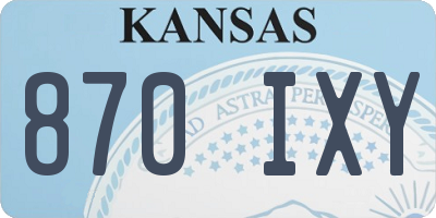 KS license plate 870IXY