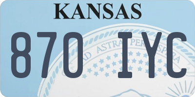 KS license plate 870IYC