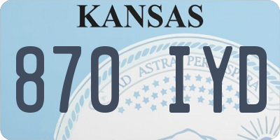KS license plate 870IYD