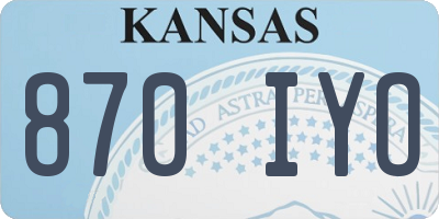 KS license plate 870IYO