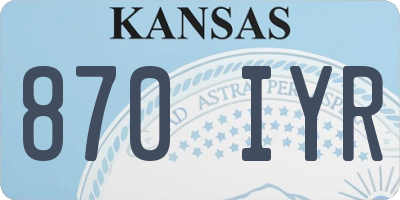 KS license plate 870IYR