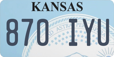 KS license plate 870IYU