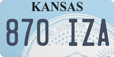 KS license plate 870IZA