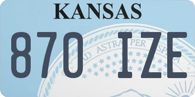 KS license plate 870IZE