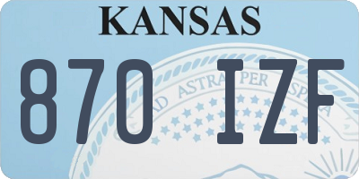 KS license plate 870IZF