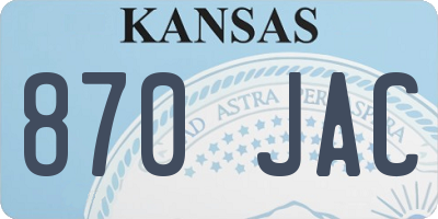 KS license plate 870JAC