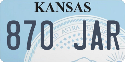 KS license plate 870JAR