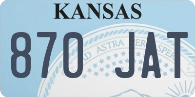 KS license plate 870JAT